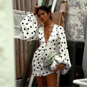 Rat & Boa Perla Polka Dot Dress